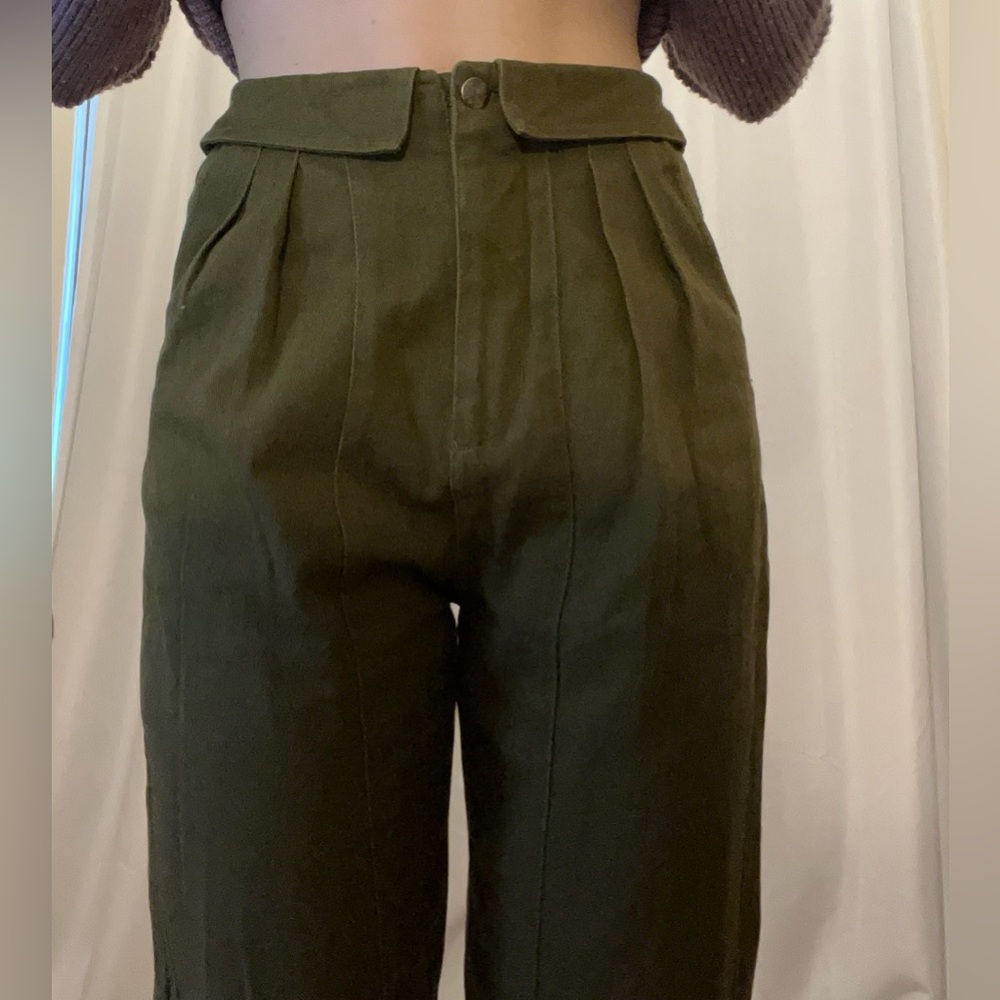 High Rise Cotton Trousers - Picture 2 of 15